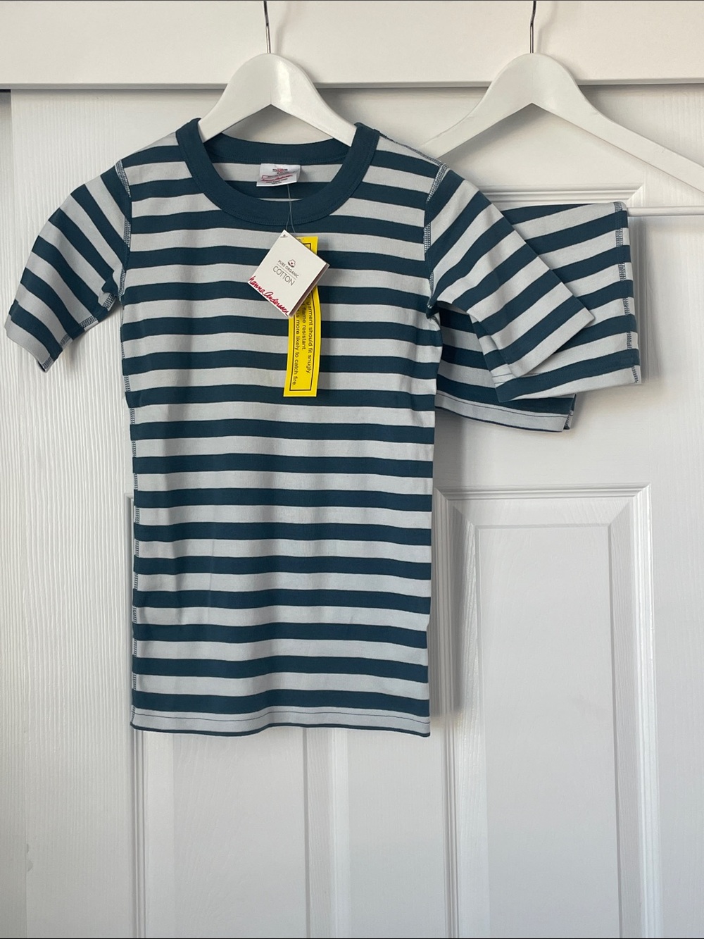 Hanna Andersson Blue Striped Short Pajama Set